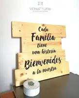 Cuadro en madera con lema